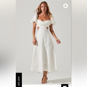 ASTR the Label Winley Puff Sleeve Cutout Midi Dress